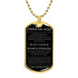 Para Mi Hijo Placa Militar De Papá - Grabado Opcional - DTSPS100