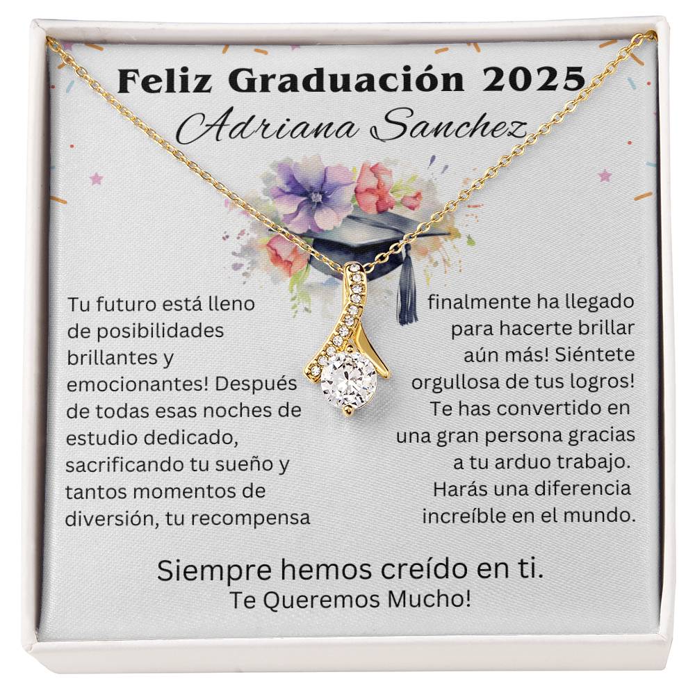Feliz Graduación 2025 | Cadena Personalizada Para Hija, Hijastra, Sobrina, Nieta, Ahijada En Su Graduación - ABSPGRAD100