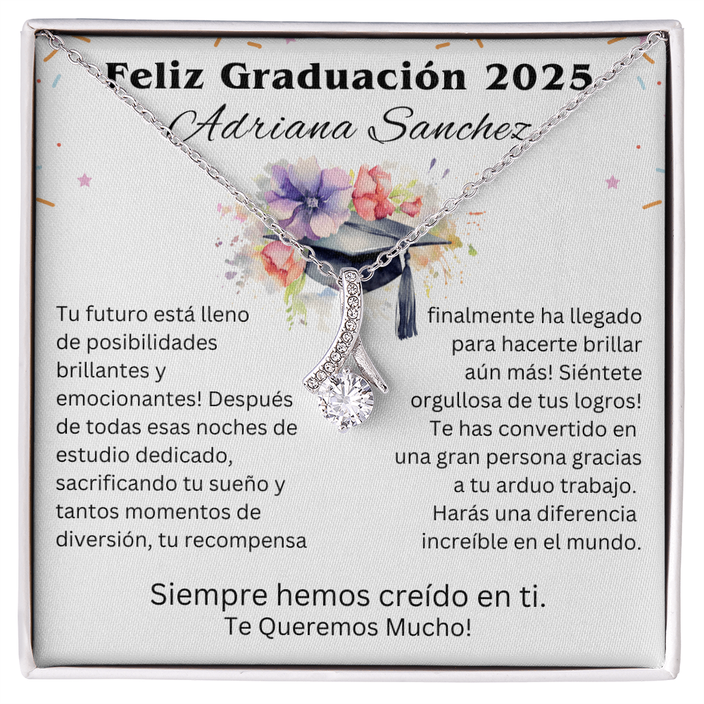 Feliz Graduación 2025 | Cadena Personalizada Para Hija, Hijastra, Sobrina, Nieta, Ahijada En Su Graduación - ABSPGRAD100