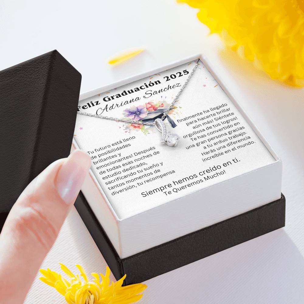 Feliz Graduación 2025 | Cadena Personalizada Para Hija, Hijastra, Sobrina, Nieta, Ahijada En Su Graduación - ABSPGRAD100
