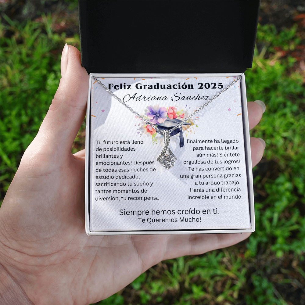Feliz Graduación 2025 | Cadena Personalizada Para Hija, Hijastra, Sobrina, Nieta, Ahijada En Su Graduación - ABSPGRAD100