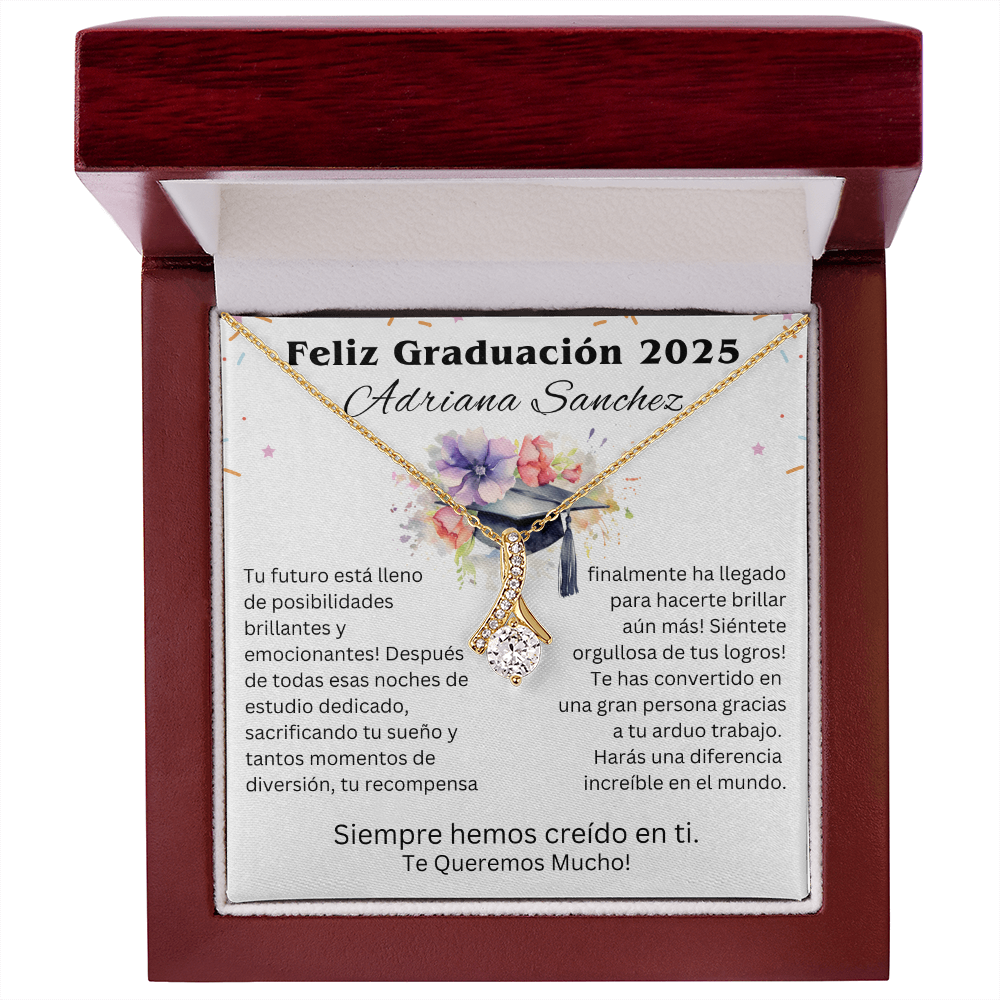 Feliz Graduación 2025 | Cadena Personalizada Para Hija, Hijastra, Sobrina, Nieta, Ahijada En Su Graduación - ABSPGRAD100
