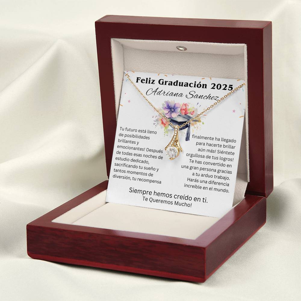 Feliz Graduación 2025 | Cadena Personalizada Para Hija, Hijastra, Sobrina, Nieta, Ahijada En Su Graduación - ABSPGRAD100