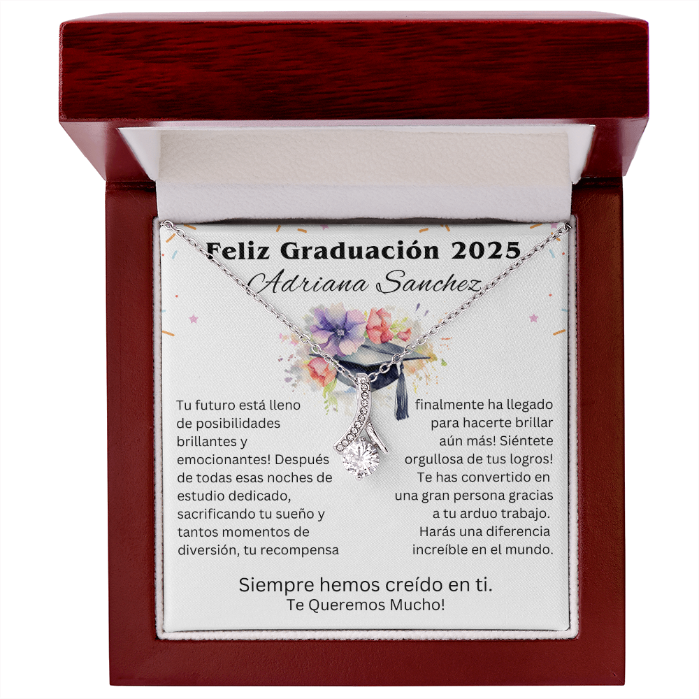 Feliz Graduación 2025 | Cadena Personalizada Para Hija, Hijastra, Sobrina, Nieta, Ahijada En Su Graduación - ABSPGRAD100