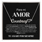 Para Mi Amor Cadena Corazón Nombre Personalizable Fondo Negro | NNHCSPSMB103