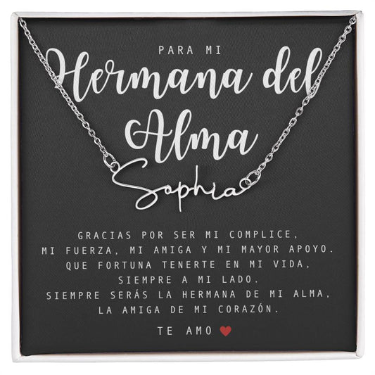 Para Mi Hermana Del Alma Cadena Nombre Personalizable | SSCNNSPF104