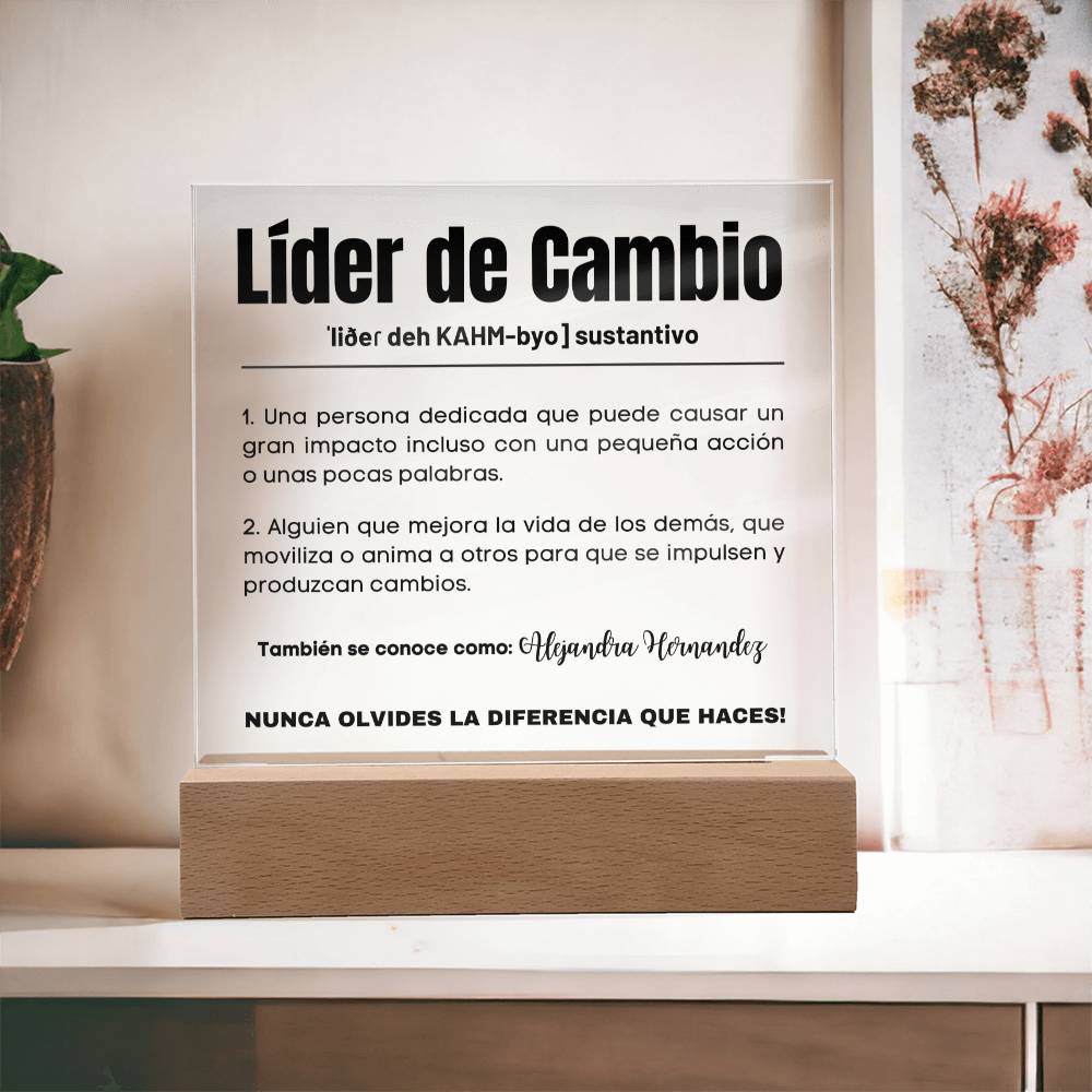 Placa Acrílico Personalizable Líder De Cambio | Compañero, Compañera De Trabajo - SAPSPCW100