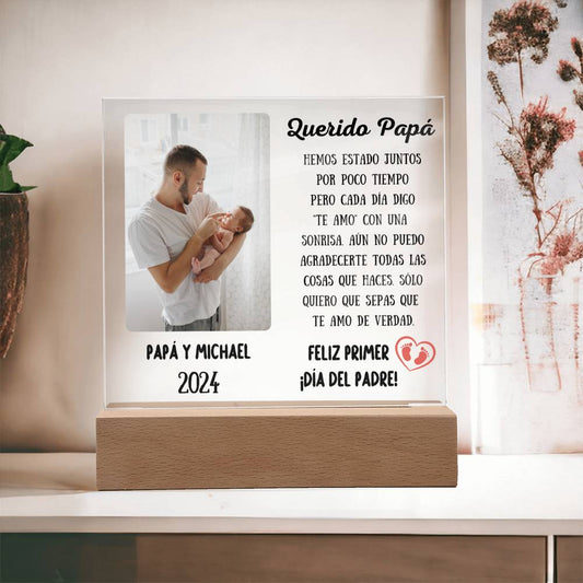 Feliz Primer Día Del Padre | Placa Acrílica Personalizable Para Papá - SAPSPD101