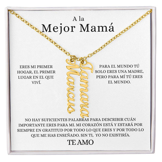A La Mejor Mamá Cadena Personalizable Con Nombres De Hijos - MVNNSPM100
