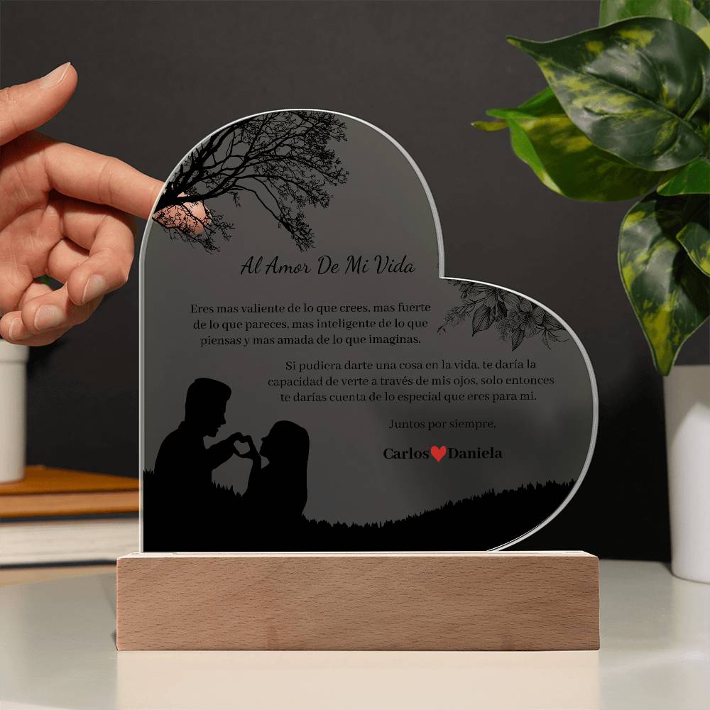 Al Amor De Mi Vida Placa Acrílico Personalizable - HAPSPSM100