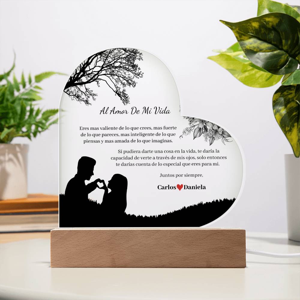 Al Amor De Mi Vida Placa Acrílico Personalizable - HAPSPSM100