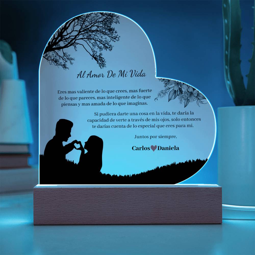 Al Amor De Mi Vida Placa Acrílico Personalizable - HAPSPSM100